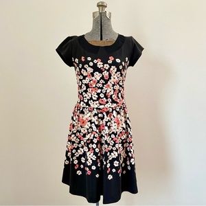 SOLD Black and Pink Floral Dress